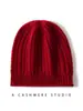 Gorro de Cachemira para Niños 100% Cachemira Pura Otoño e Invierno Nuevo Trenzado Color Sólido Rizado Cálido Tejido de Punto Moda