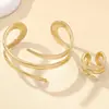 Pulsera Anillo Abierto Hueco de Línea Ancha Pulsera Atmosférica Exagerada Europea y Americana Joyería de Lujo Ligero Estilo Frío Traje para Mujer