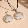 Ágata Cristal Redondo Árbol de la Vida Hueco Joyería Colgante Collar Amazon Ebay Transfronterizo Joyería de Piedra Semipreciosa