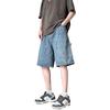 Ferramentas Shorts Jeans Masculino Verão Novo Retro Americano Ins Marca Tendência Fashionável Bandido Bonito Solto Calça de Cinco Pontos