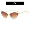 Gafas de Sol Kedun de Gama Alta Sin Marco Triangulares Ojo de Gato con Letra F para Mujer Estilo Europeo y Americano Protección Solar Modernas Casuales