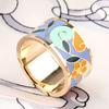 Qingdao Joyería Accesorios Acero de Titanio H Hebilla Anillo para Pañuelo de Seda Color Esmalte Hebilla para Chal Cuadrado Joyería para Pañuelo Anillo para Pañuelo Nudo