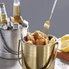 Cubo de Hielo Engrosado de Acero Inoxidable Cubo para KTV Bar Cubo Comercial para Cubitos de Hielo Cubo Creativo para Champán Vino Cubo para Snacks de Pollo Frito