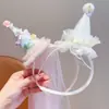 Corona de Princesa Infantil para Fiesta de Cumpleaños Diadema Brillante Linda con Velos Estilo Soñador para Niñas Accesorio Diario