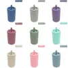 Amazon Taza de Tubo Recto de Silicona Taza de Agua con Tapa Sellada Hermética Taza para Beber para Bebé Resistencia a Altas Temperaturas Anticaídas
