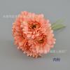 Ramo Artificial con 6 Cabezas de Gerbera, Flores Atadas a Mano, Flores de Seda, Ramo de Novia, Adecuado para Exhibición en Sala de Estar y Mesa de Comedor