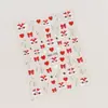 Pegatinas para uñas con diseño de diamante de cristal rojo de red de viento Ins, venta al por mayor, pegatinas para uñas con patrón pequeño en relieve tridimensional 5D con taladro