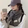 Estilo Coreano Nuevo Tejido Pata de Gallo Doble Cara Otoño e Invierno Cálido Moda Clásico Cuello Combinable Bufanda de Pareja Trendy para Mujer