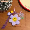 Llavero Colgante de Flor de Acrílico Creativo Lindo Estilo Ins para Bolsos de Niñas, Encanto Decorativo, Colgante Pequeño de Pareja