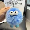 Llavero Colgante para Coche Bola de Carbón Pequeña de Piel de Zorro Ins Pelota de Felpa Decoración para Mochila Bolso Regalo Ins Estilo de Moda