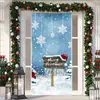 Cubierta de Puerta de Tela Elástica Cubierta de Puerta de Navidad Alegre Transfronteriza Tapiz Fondo de Tela de Regalo de Papá Noel para Fiesta Festiva