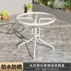 Mesa de Comedor Redonda Plegable Blanca de Vidrio Templado para Exteriores, Mesa de Comedor para el Hogar con una Mesa y Dos Sillas, Mesa de Té Pequeña para Balcón
