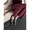 Zapatos Planos Mary Jane de Piel de Oveja Suave Estilo Francés con Tira Cruzada para Mujer, Nuevos Zapatos Retro de Primavera y Otoño con Punta Redonda y Suela Suave para el Trabajo
