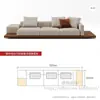 Sofá de nogal estilo japonés wabi-sabi con chaise longue para villas grandes, sofá de esquina de madera maciza creativo para sala de estar con tapicería de tela tecnológica