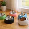 1 pieza Tazones elevados para gatos Tazones de alimentación elevados Acero inoxidable Anti vómitos Tazones de comida y agua para gatos para gatitos de interior