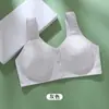 Roupa íntima da Mamãe Changyan para Mulheres de Meia-Idade e Idosas, Sutiã sem Fio com Fecho Frontal, Estilo Camiseta, Forro 100% Algodão, Jacquard