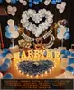 Decoración de Escena Romántica Sorpresa de Aniversario 520 Confesión Dormitorio Luz LED Propuesta Globo Pared de Fondo Tela Color