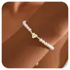 Comércio Transfronteiriço Pulseira de Contas com Coração de 26 Letras Pérola Artificial Esculpida em Forma de Coração Inglês Decorativa Elegante Elegante