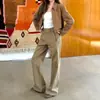 Toma real de los nuevos pantalones de trabajo de ajuste holgado retro americano de otoño 2026 para mujer, pantalones vaqueros de pierna ancha rectos de alta gama