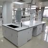 Banco de pruebas escolar totalmente de acero, banco lateral de madera y acero, banco de pruebas, banco de trabajo de laboratorio, mesa de laboratorio, consola química