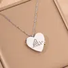 Collar Clásico de Acero de Titanio Libro de Amor para Mujer, Cadena para Clavícula de Corazón de Carta de Amor para Pareja de Venta Caliente Transfronteriza, No se Desvanece