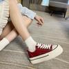 Zapatos de Lona con Suela Gruesa para Mujer 2026 Primavera Nuevos Versátiles Deportivos de Caña Baja Blancos Punta Redonda Negros Tenis Casuales