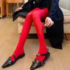 Calcetines Qianjin 80D Terciopelo Suave Alta Elasticidad Ligeramente Transparentes Mate Duraderos Adelgazantes Calcetines Base para Mujer en Primavera y Otoño