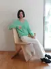 Estilo Sencillo y Perezoso, Suéter de Lana Sin Costuras Suelto y Suave, Top de Manga Larga Cepillado de Corte Tridimensional 02185