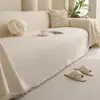 Funda de sofá de color liso simple, adecuada para todas las estaciones, nuevo imitación algodón-lino, anti-arañazos de gato, funda protectora de sofá de cobertura completa, funda tipo manta, tela de cubierta