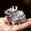 Peça de Mão Tartaruga Dragão, Conjunto de Chá Pet de Chá Elefante Auspicioso, Ornamento de Pé Pixiu, Peça de Brinquedo de Mão, Brinquedo de Chá Sólido Sapo Dourado