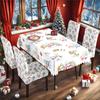 Mantel Navideño y Funda para Silla Transfronteriza al por Mayor Nuevo Todo Incluido Seda de Leche Mantel Navideño Impermeable Estampado Juego de Manteles