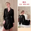 Estilo Nuevo Primavera y Verano Bata de Noche de Satén Liso Abierta por Delante, Aspecto de Alta Calidad, Bata Simple y Cómoda, Ropa de Casa Fresca y Cómoda 525