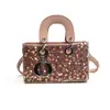 Bolsa Infantil de Luxo Xiaozhong Lançamento 2025 Moda Lantejoula Mini Bolsa Quadrada Princesa Portátil Transversal Bolsa Feminina Diana