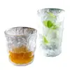 Vaso de vidrio con patrón de glaciar para uso doméstico, vaso de agua creativo de alta gama, taza de café, vaso para bebidas de jugo, copa de vino transparente y elegante