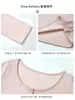 2905 Camisa de Malha Premium com Gola Henry Listrada para Mulheres, Corte Justo, Emagrecimento, Manga Longa com Botões Meio Abertos para Outono e Inverno