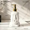 Dispensador de Jabón de Manos Divertido Moai, Botella con Bomba para Encimera de Baño, Botella para Gel de Ducha y Loción