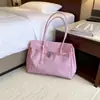 Bolso de Mano Fresco de Verano 2026, Bolso de Hombro Estilo Ins con Cierre Plateado, Bolso de Mano Versátil para Viajes Diarios para Mujer