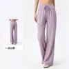Calça Casual de Verão Nova, Cintura Alta, Perna Reta, Caimento Fluido, para Mulheres, com Bolsos Laterais, Emagrecimento, Adequada para Corrida, Fitness e Yoga