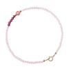 Pulsera de cristal rosa fresa ultrafina de 2 mm para mujer, diseño apilado ultrafino, pulsera de temperamento nicho, pulsera exquisita