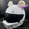 Casco Súper Lindo con Decoración de Orejas de Cuerno, Casco para Vehículo Eléctrico con Orejas de Cordero, Accesorio para Casco de Motocicleta y Esquí DIY