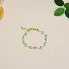 Pulsera Europea y Americana de Ojo de Diablo Colorido de 18K para Niñas, Acero de Titanio de Gama Alta Ojos Azules con Goteo de Aceite, Joyería de Mano de Lujo Accesible