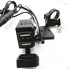Cargador USB dual 2.1A dedicado para manillar de motocicleta con soporte, función impermeable