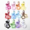 Cor Acrílico Estrela de Cinco Pontas Sino Chaveiro Pingente Acessórios DIY Mochila Trava Decoração Pendurada Argola de Chave Penduricalho para Carro