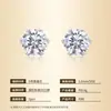 Brincos de Moissanita em Prata S925 Estilo Minimalista Seis Garras Brilho Leve Brincos Ins Nicho High-End Atacado em Estoque