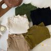 [en stock] Suéter para niños de Corea del Sur otoño e invierno nuevo estilo extranjero simple color sólido encaje hongo tejido manga larga niñas
