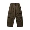 Calças de Trabalho Rumei Estilo Retrô Americano, Algodão Puro, Bolso Plissado, Perna Reta para Homens, Marca Tendência, Novas Calças Casuais Soltas para Primavera e Outono