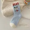 Calcetines de Terciopelo Blanco Leche Australiano para Mujer, Estilo Coreano con Forro de Felpa, Engrosados, Calientes para Dormir, Calcetines de Pelo Lindos de Invierno para Puerperio