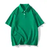 Camiseta de manga corta polo para hombre verano holgada color liso manga de cinco cuartos estilo Hong Kong marca de moda cuello solapa japonés casual top ropa