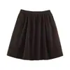 Ins estilo europeo y americano transfronterizo 2026 nueva moda elegante falda midi de color liso con cintura elástica y bolsillos para mujer de oficina retro