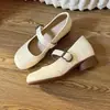 Zapatos Mary Jane casuales retro de tacón bajo para mujer, zapatos versátiles de una sola tira para primavera y otoño, nuevo estilo francés 2026